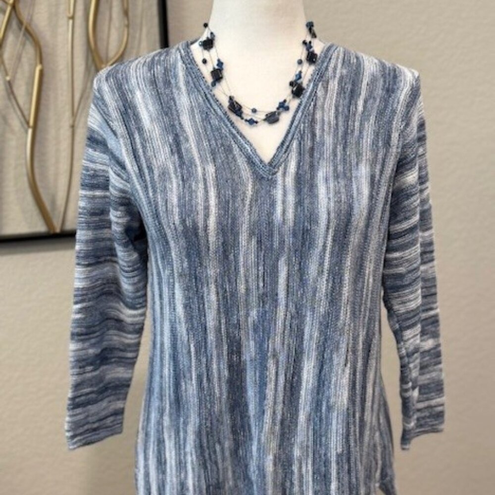 J. Jill "PURE JILL" Linear Space-Dyed Sweater - Picture 2 of 12